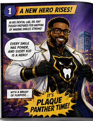 Comic panel: a new hero rises