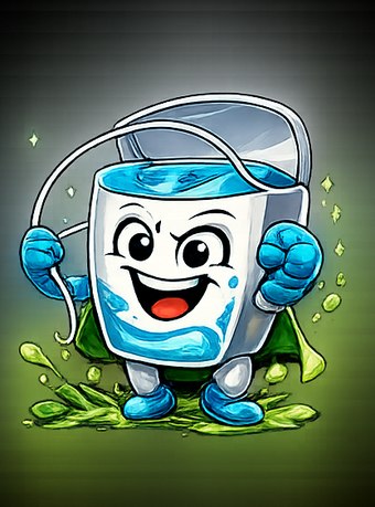 Flossy, a dental floss superhero swinging a floss lasso