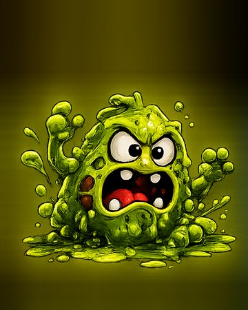 Plaque Blob, a green blob villain covered in gunk